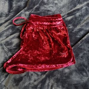 NWOT Pink velvet shorts